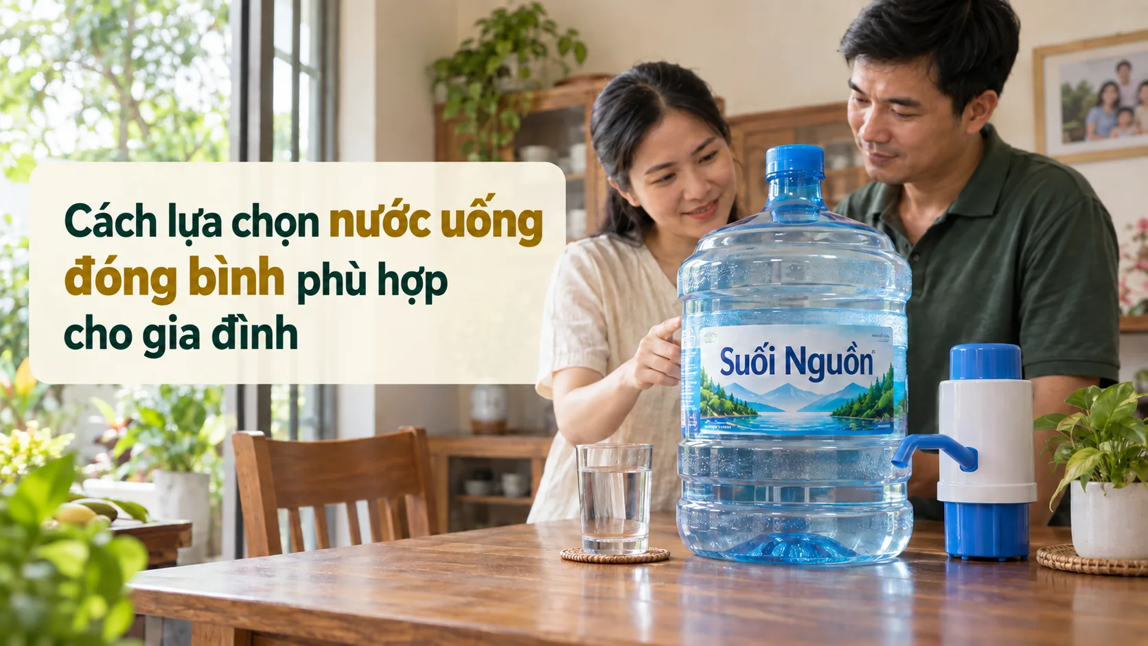 Cách chọn nước uống đóng bình cho gia đình